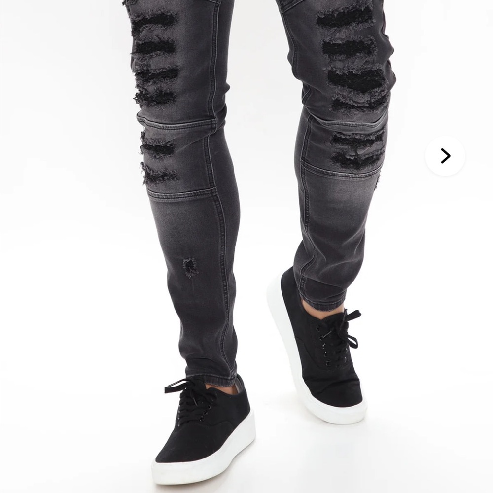 Fashion Nova Black Skinny Jeans Distressed Style